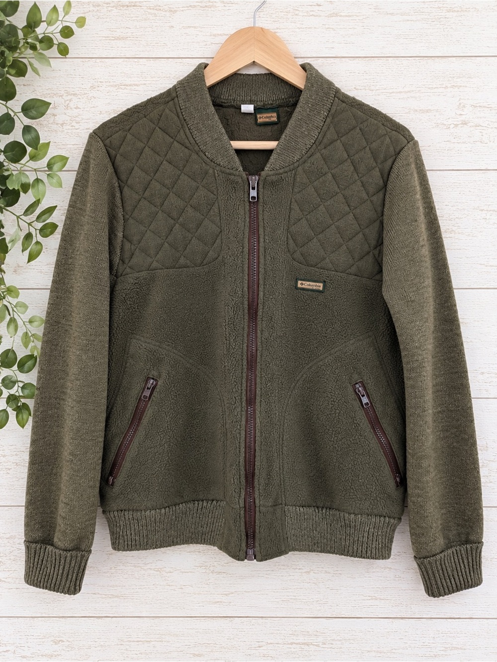 Remington vintage Olive Green Fleece Bomber Jacket x
